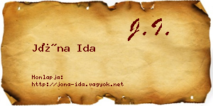 Jóna Ida névjegykártya
